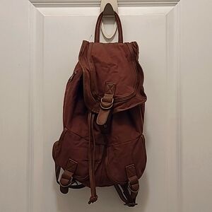 Brown Adrene Canvas Backpack.